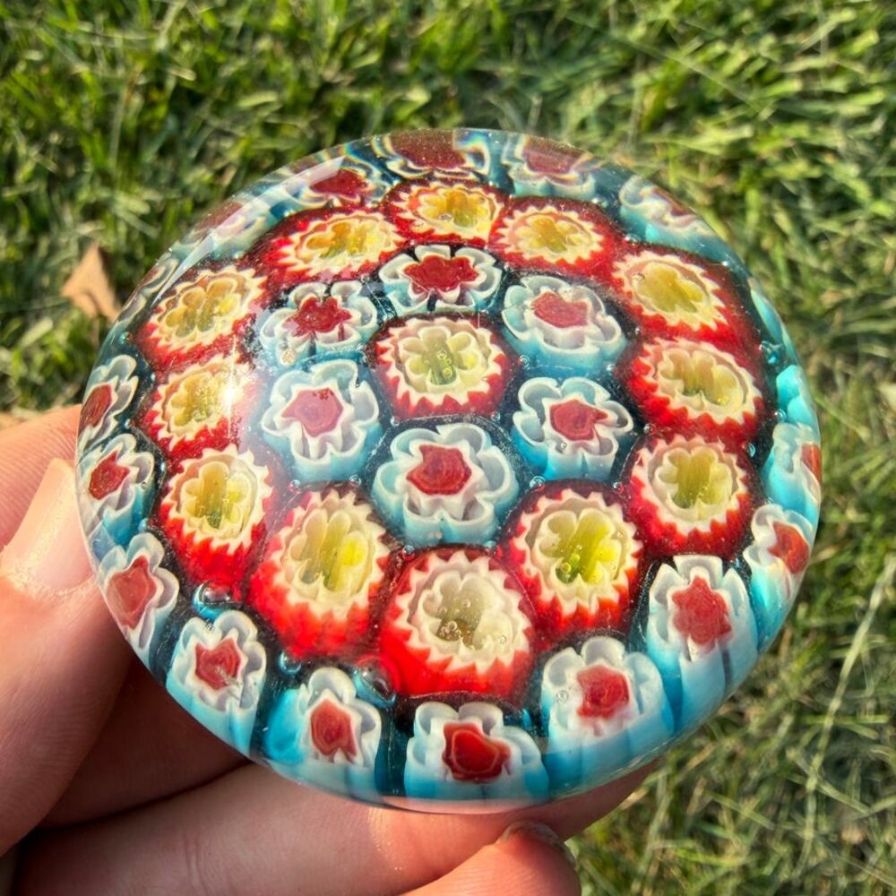 Vintage italian glass Millefiori paperweight